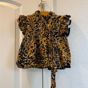 Leopard Print Boutique Girls Toddler Blouse